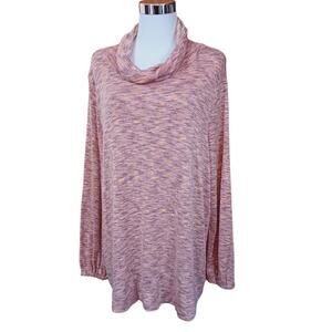 LANE BRYANT Turtleneck Sweater Lightweight 18/20 Plus 2X Multi Pink Comfort Soft